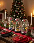 LED Christmas Tree Glass Cloche Dome - 2