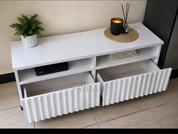 Executive TV Stand with Shelves - 1
