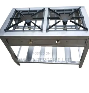 Commercial 2-Burner Stainless Steel Gas Cooker