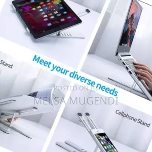 Adjustable Metallic Laptop Stand - Foldable & Portable