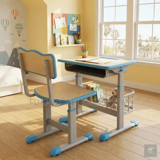 Kids Study Desk and Reclining Chair Set - 1