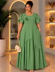 Women's Long Cotton Dress - Multi-Color - 4