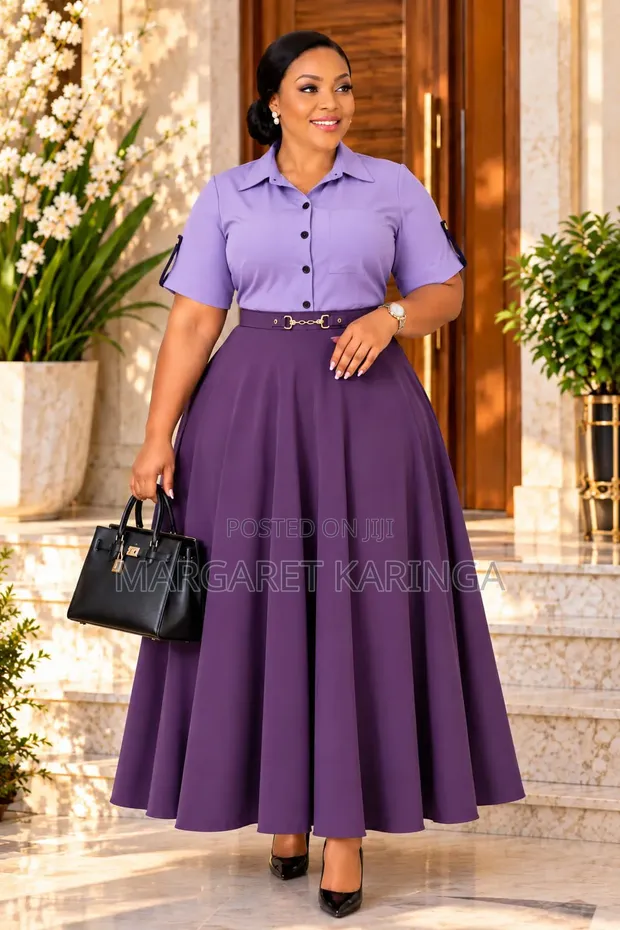 Long Maxi Dress - Blue, Size L-4XL - 1