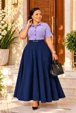 Long Maxi Dress - Blue, Size L-4XL - 3