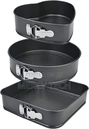 Nonstick Mixed Shape Baking Tins (Heart, Square, Round)
