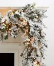 Garland ya Krismasi ya 2.7m yenye theluji na taa - 1