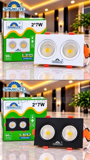 Sparklite Double Downlighter 2x7W Nyeupe/Nyeusi (Karatasi 50)