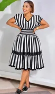 Short Dress ya Wanawake ya Classic - Rangi Nyingi - 3