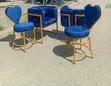 Viti 4 vya Manicure - 2 kwa Wateja, 2 kwa Wataalamu - Royal Blue - 2
