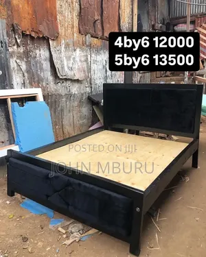 Black Frame Dark Blue Bed 4x6