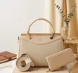 Luxury PEDRA 2-Piece Chevron Handbag & Zip Wallet Set - 4