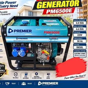 Premier PM6500E 6.6KVA Open Type Diesel Generator
