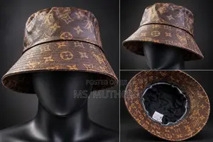 Kofia ya Louis Vuitton-Style Monogram Bucket