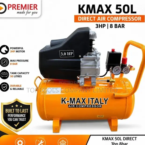 Kmax Italy Air Compressor 50L, 3HP, 8 Bar - 1
