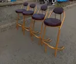 Gold Coated Bar or Counter Chair with Curved Backrest - 1