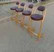 Gold Coated Bar or Counter Chair with Curved Backrest - 2
