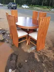 6 Seater Mahogany Dining Table - 1