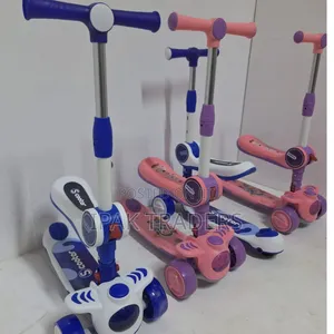 Adjustable Kids Scooter with Seat, Light-Up Wheels, Music, Foldable