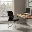 Modern Sled-Based Visitor Chair | Leather Seat - 2