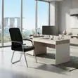 Modern Sled-Based Visitor Chair | Leather Seat - 3