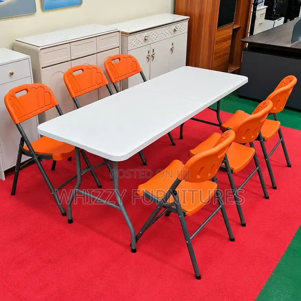 Boss Office Products Meza ya Kukunja na Viti 6 - 1