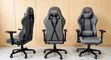 Kiti cha Michezo cha Kijivu cha Premium chenye Headrest na Lumbar Cushion - 2