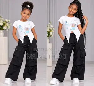 Set ya Suruali za Wideleg Cargo na Crop Top kwa Wasichana (Miaka 7-17)