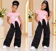 Set ya Suruali za Wideleg Cargo na Crop Top kwa Wasichana (Miaka 7-17) - 4