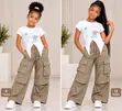 Set ya Suruali za Wideleg Cargo na Crop Top kwa Wasichana (Miaka 7-17) - 5