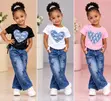 Set ya Jeans na Tops kwa Wasichana (Miaka 2-6) - 3