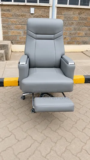 Luxury Executive High Back Office Chair | Gray Leather