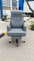 Luxury Executive High Back Office Chair | Gray Leather - 2