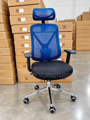 Red and Black Mesh Office Chair with Adjustable Headrest