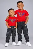 Set ya Armani T-Shirt na Jeans (Miaka 3-9) - 1