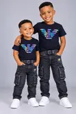 Set ya Armani T-Shirt na Jeans (Miaka 3-9) - 2