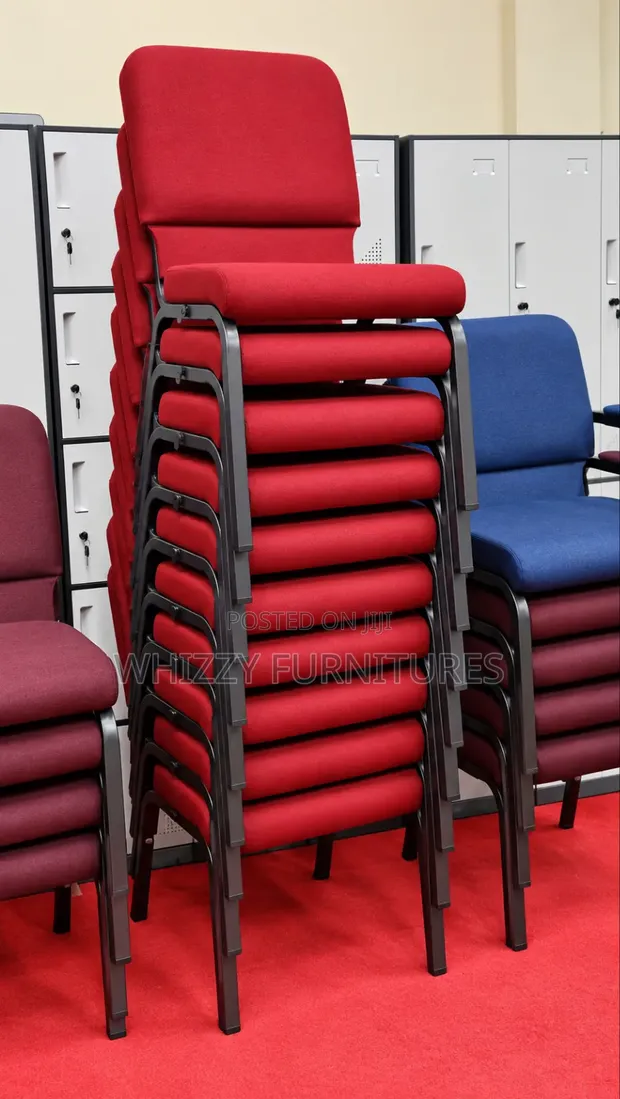 Red Padded Visitor Chair | Training & Conference - 1