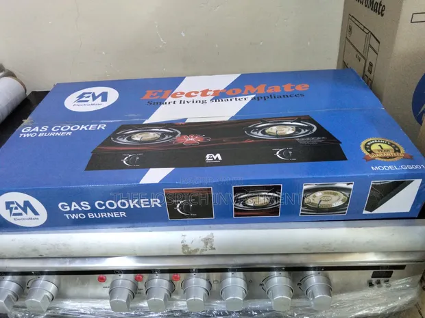 Electromate 2-Burner Table Gas Cooker with Glass Top - 1