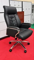 Luxury Black Executive Office Chair with Chrome Base - 1