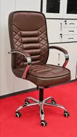 Kiti cha Ofisi cha Brown Leather Executive | Kiti cha Boss - 2