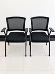 Foldable Black Office Waiting Chairs - 1