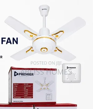 24-Inch Premier Ceiling Fan - White & Gold