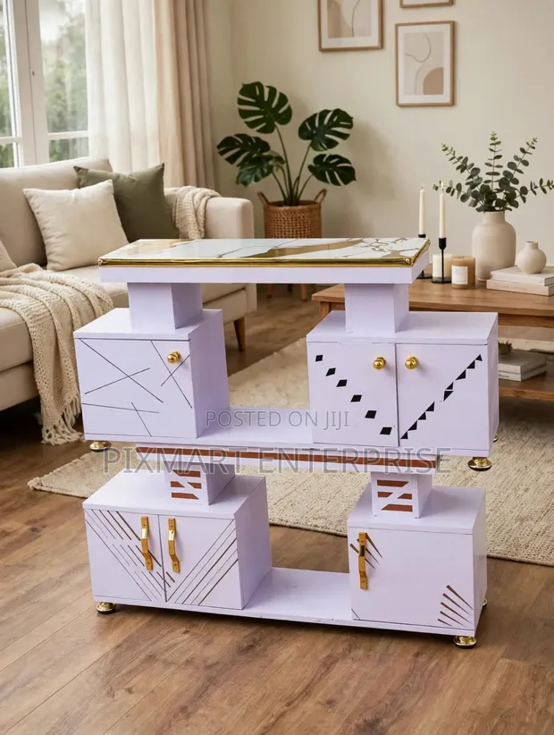 Stylish Istanbul 4ft TV Stand with Marble Effect - 1