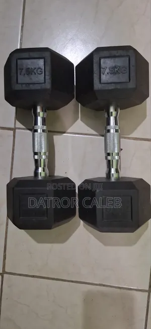 Pair of 7.5 Kg Hex Dumbbells