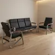 Executive 5-Seater Leather Sofa Set - Black - 5