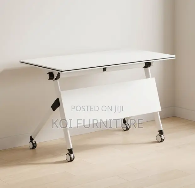 Foldable White Training Home Office Table - 1