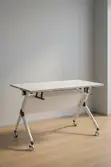 Foldable White Training Home Office Table - 2