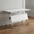 Foldable White Training Home Office Table - 3