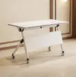 Foldable White Training Home Office Table - 5