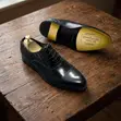 John Foster London Classic Black Leather Oxford Dress Shoes - 1