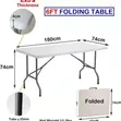 White Folding Table - Strong, Portable, Durable - 2